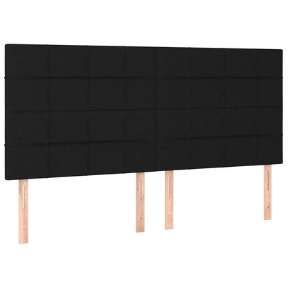 Cabeceira de cama c/ luzes LED tecido 160x5x118/128 cm preto