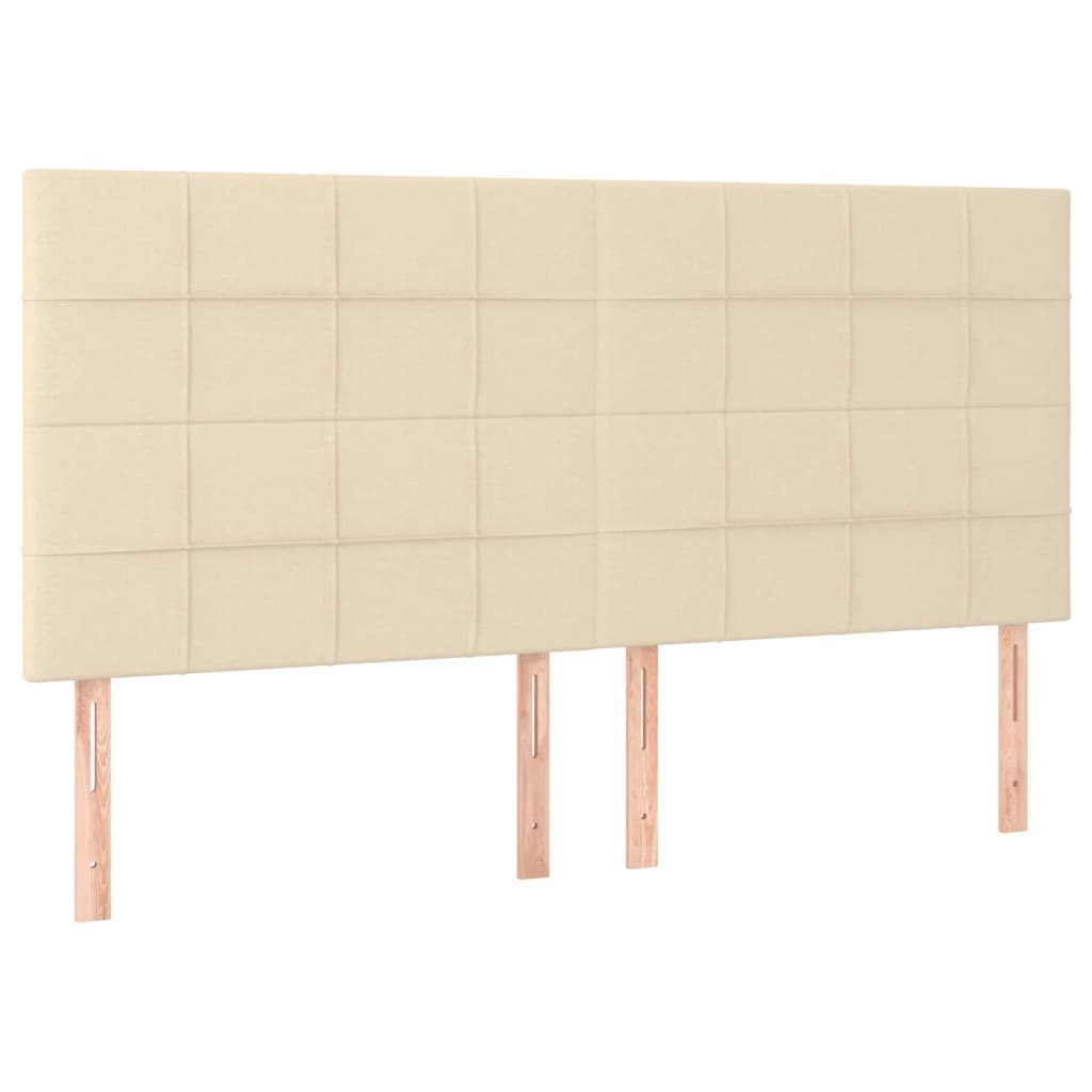 Cabeceira cama c/ LED tecido 160x5x118/128 cm crème