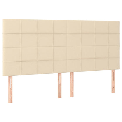 Cabeceira cama c/ LED tecido 180x5x118/128 cm crème