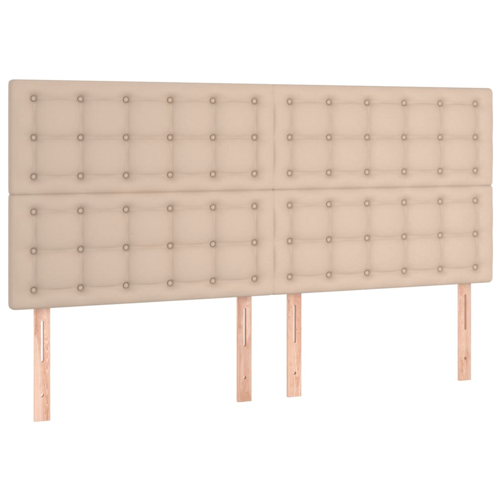 Cabeceira cama c/ LED couro artif. 200x5x118/128 cm cappuccino