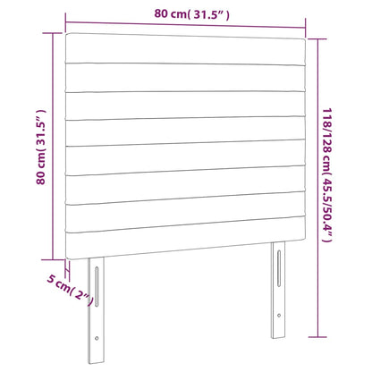 Cabeceira cama c/ luzes LED tecido 80x5x118/128 cm cinza-claro