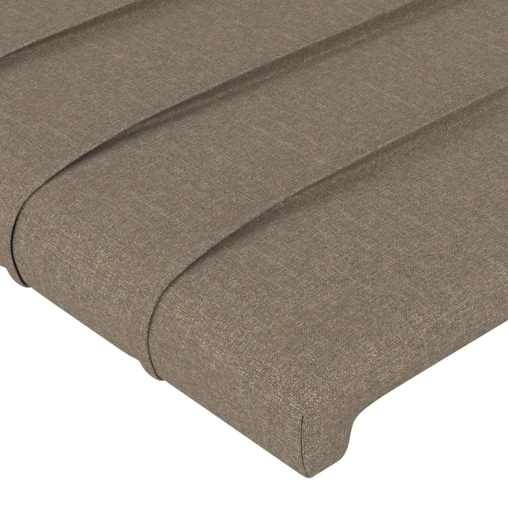 Cabeceira cama c/ LED tecido 80x5x118/128 cm cinza-acastanhado