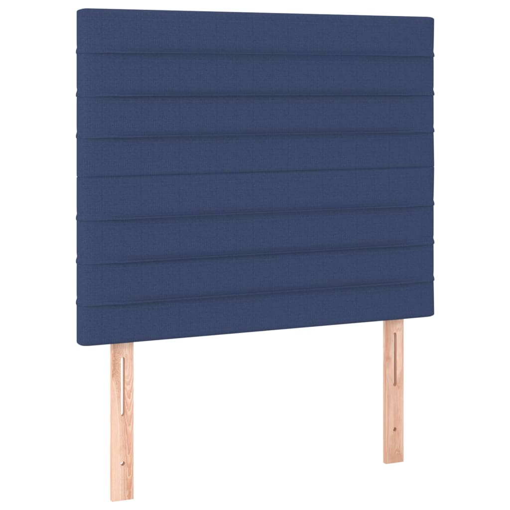 Cabeceira de cama c/ LED tecido 90x5x118/128cm azul