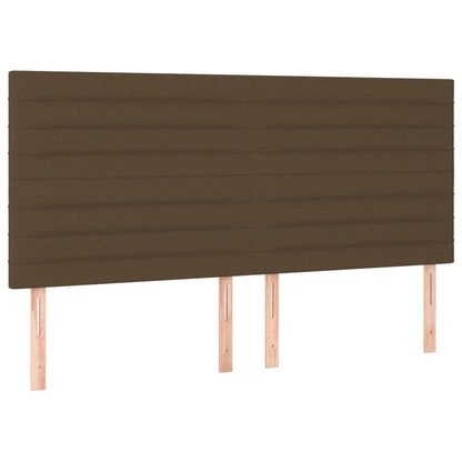 Cabeceira de cama c/ LED tecido 160x5x118/128 cm castanho