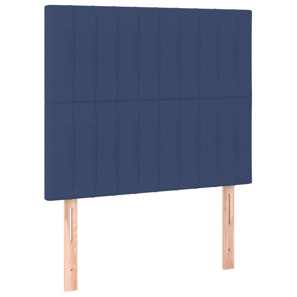 Cabeceira de cama c/ LED tecido 90x5x118/128cm azul