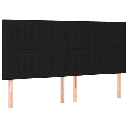 Cabeceira de cama c/ luzes LED tecido 160x5x118/128 cm preto