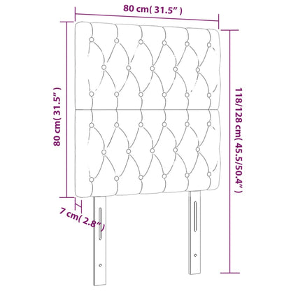 Cabeceira cama c/ luzes LED tecido 80x7x118/128 cm cinza-claro