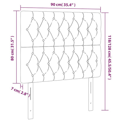 Cabeceira cama c/ luzes LED tecido 90x7x118/128cm cinza-claro