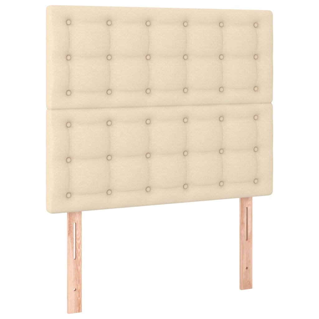 Cabeceira cama c/ LED tecido 100x5x118/128 cm crème