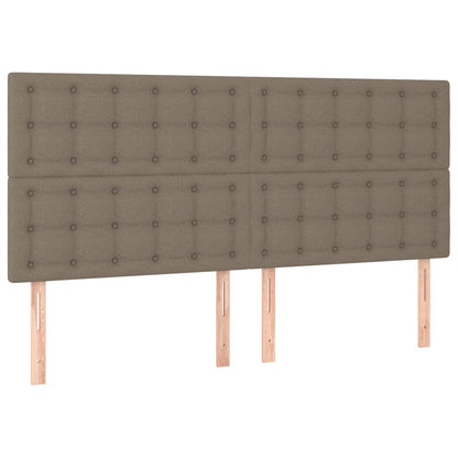 Cabeceira cama c/ LED tecido 160x5x118/128 cm cinza-acastanhado