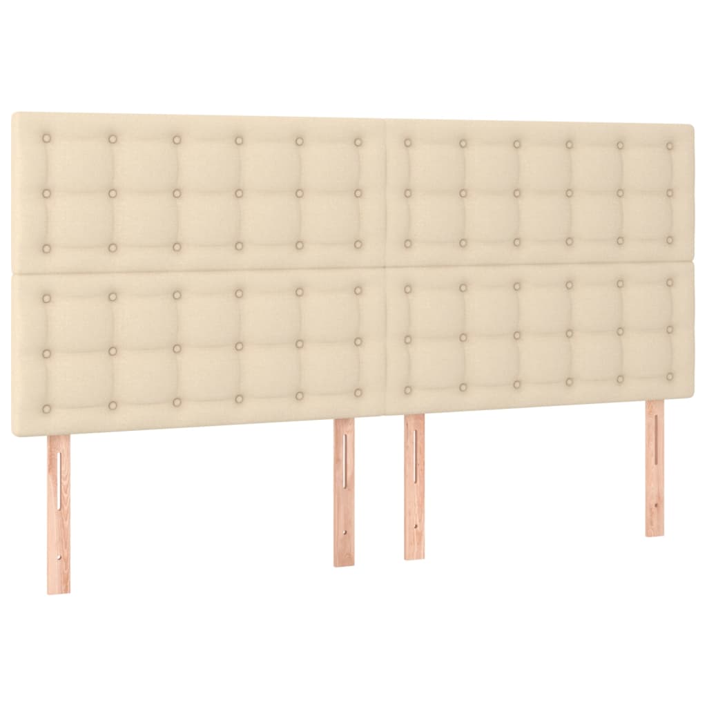 Cabeceira cama c/ LED tecido 200x5x118/128 cm crème