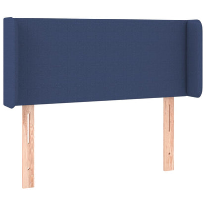 Cabeceira de cama c/ luzes LED tecido 103x16x78/88 cm azul