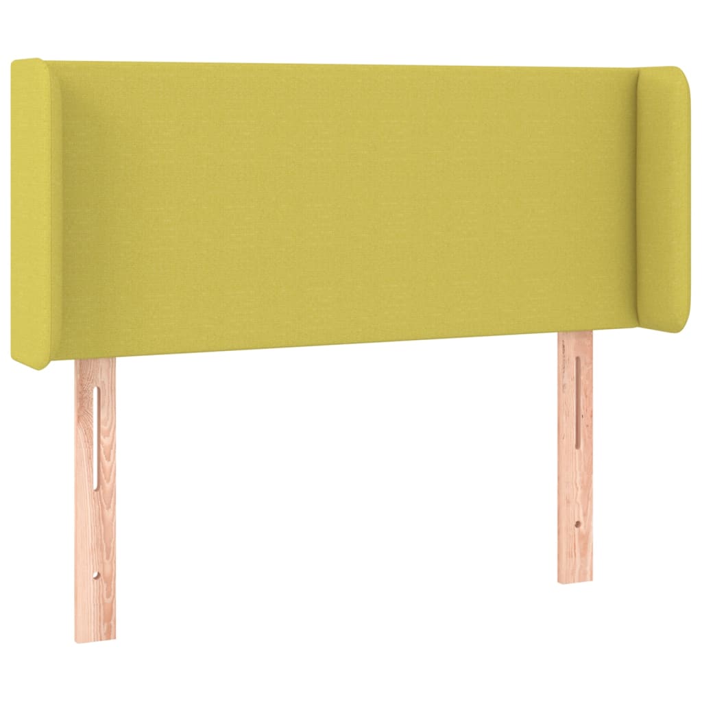 Cabeceira de cama c/ luzes LED tecido 103x16x78/88 cm verde