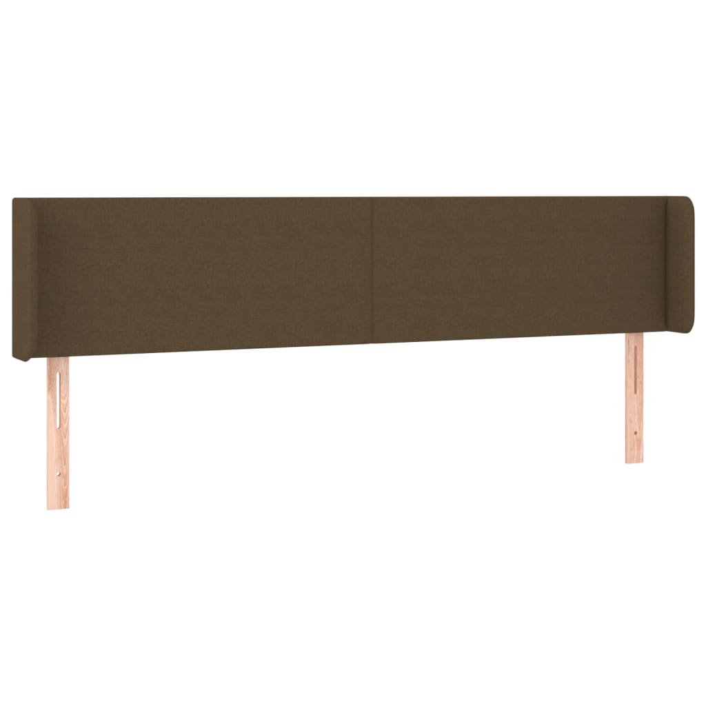 Cabeceira de cama c/ luzes LED tecido 183x16x78/88 cm castanho