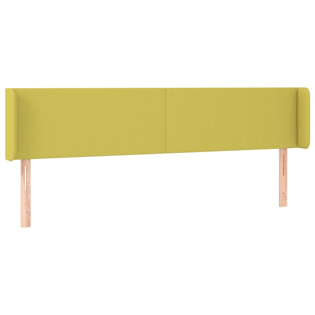 Cabeceira de cama c/ luzes LED tecido 203x16x78/88 cm verde