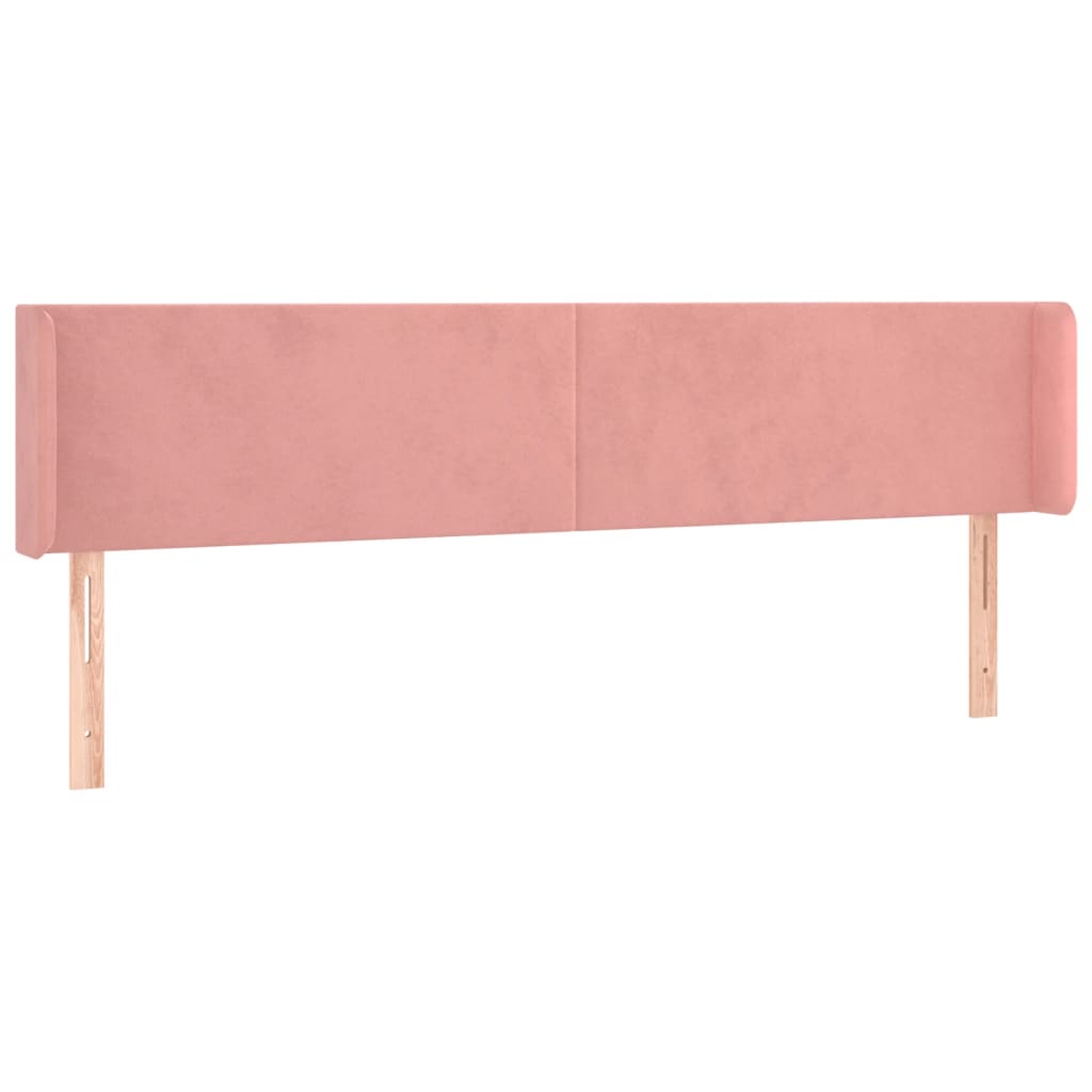 Cabeceira de cama c/ luzes LED veludo 163x16x78/88 cm rosa