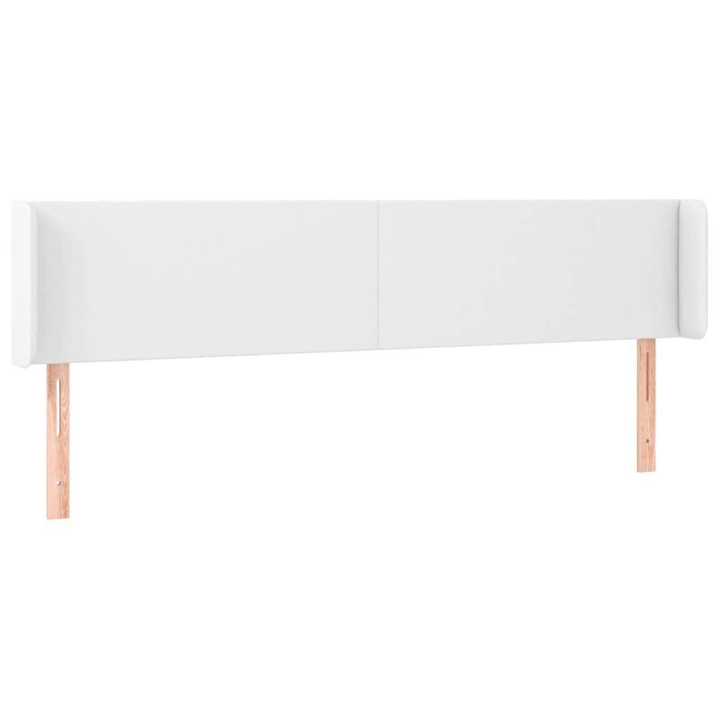 Cabeceira de cama c/ LED couro artificial 163x16x78/88cm branco