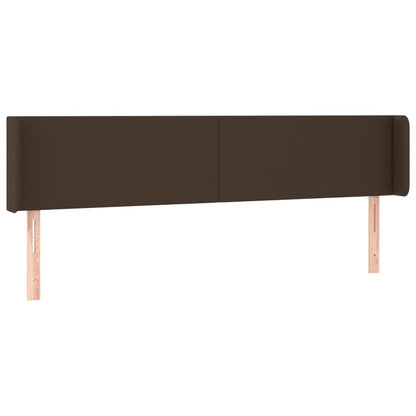 Cabeceira cama c/ LED 163x16x78/88 cm couro artificial castanho