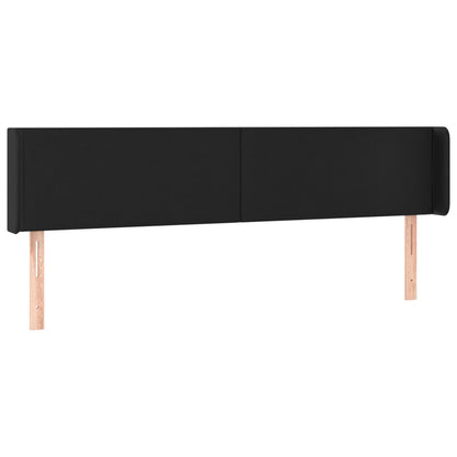 Cabeceira de cama c/ LED couro artificial 183x16x78/88 cm preto