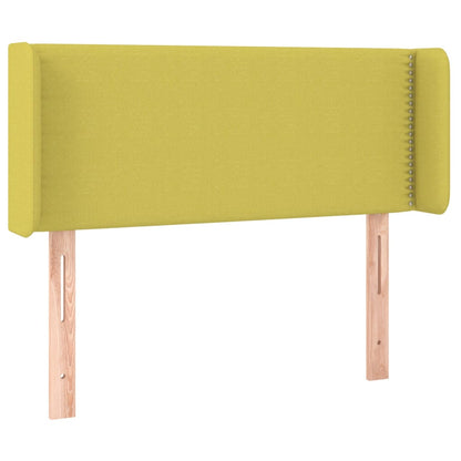 Cabeceira de cama c/ luzes LED tecido 83x16x78/88 cm verde