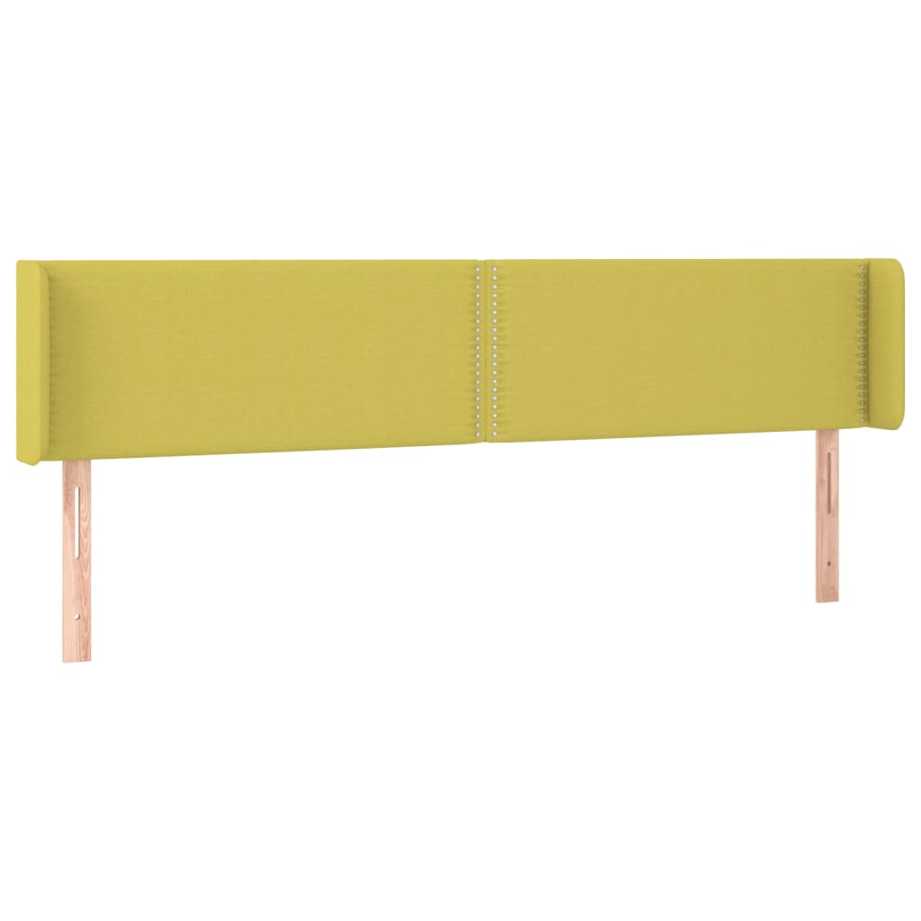 Cabeceira de cama c/ luzes LED tecido 163x16x78/88 cm verde