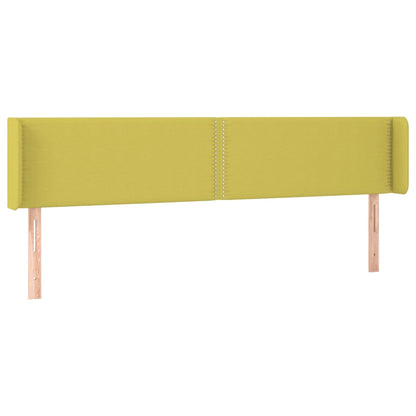 Cabeceira de cama c/ luzes LED tecido 163x16x78/88 cm verde