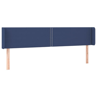 Cabeceira de cama c/ luzes LED tecido 203x16x78/88 cm azul