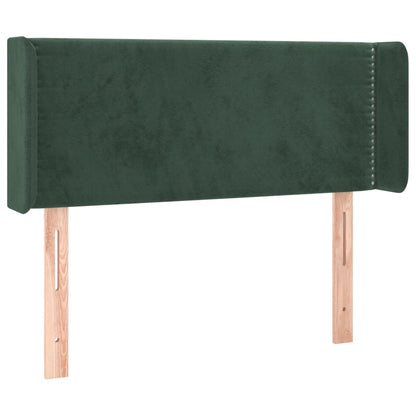 Cabeceira cama c/ luzes LED veludo 83x16x78/88 cm verde-escuro