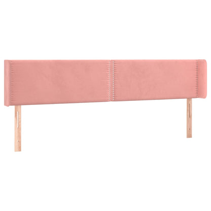 Cabeceira de cama c/ luzes LED veludo 163x16x78/88 cm rosa