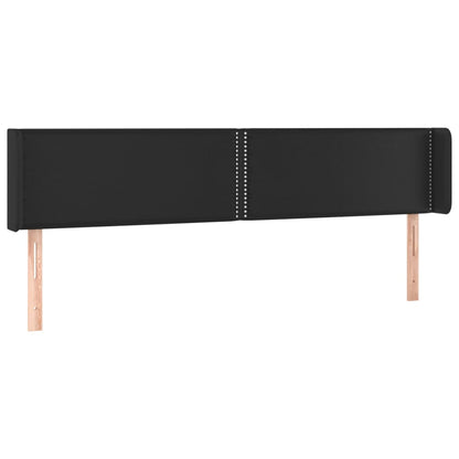 Cabeceira de cama c/ LED couro artificial 163x16x78/88 cm preto