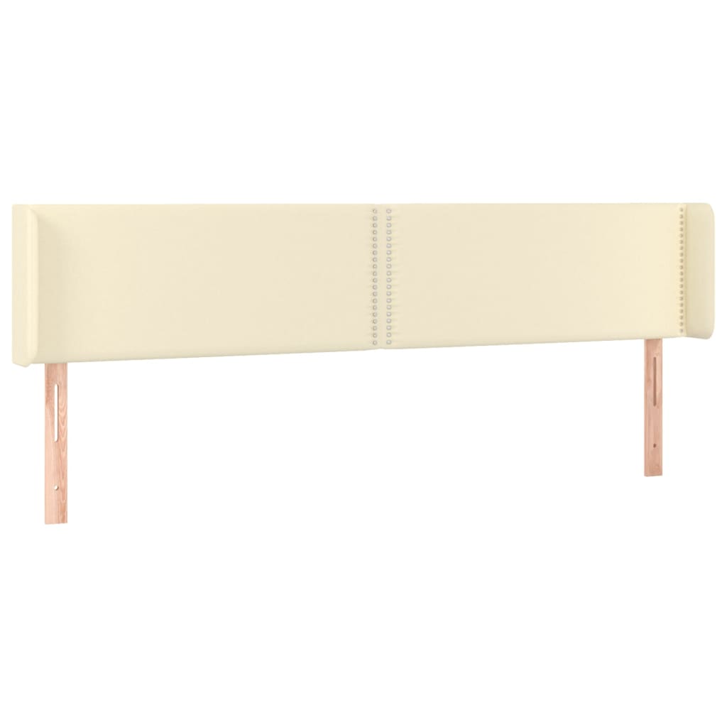 Cabeceira de cama c/ LED 163x16x78/88 cm couro artificial crème