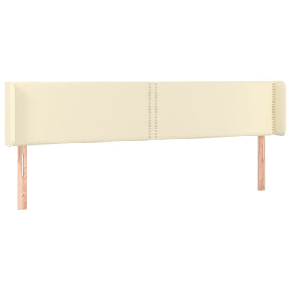 Cabeceira de cama c/ LED 163x16x78/88 cm couro artificial crème