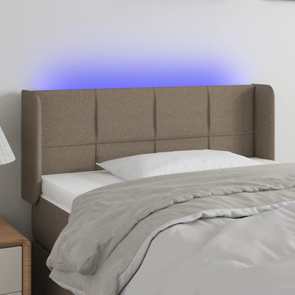 Cabeceira de cama c/ luzes LED 103x16x78/88cm cinza-acastanhado