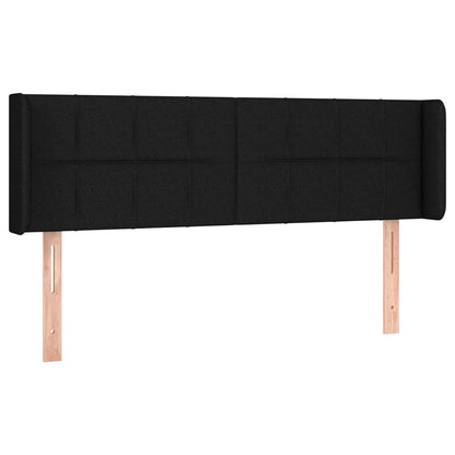 Cabeceira de cama c/ luzes LED tecido 147x16x78/88 cm preto