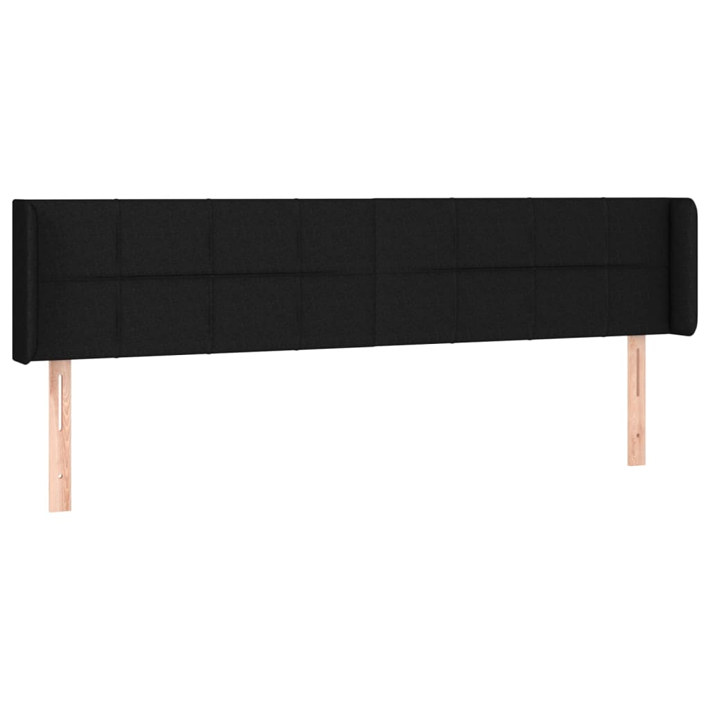 Cabeceira de cama c/ luzes LED tecido 203x16x78/88 cm preto