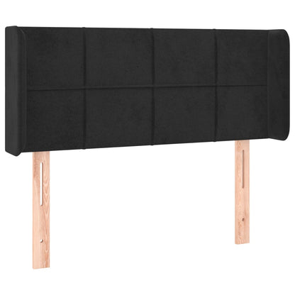 Cabeceira de cama c/ luzes LED veludo 83x16x78/88 cm preto