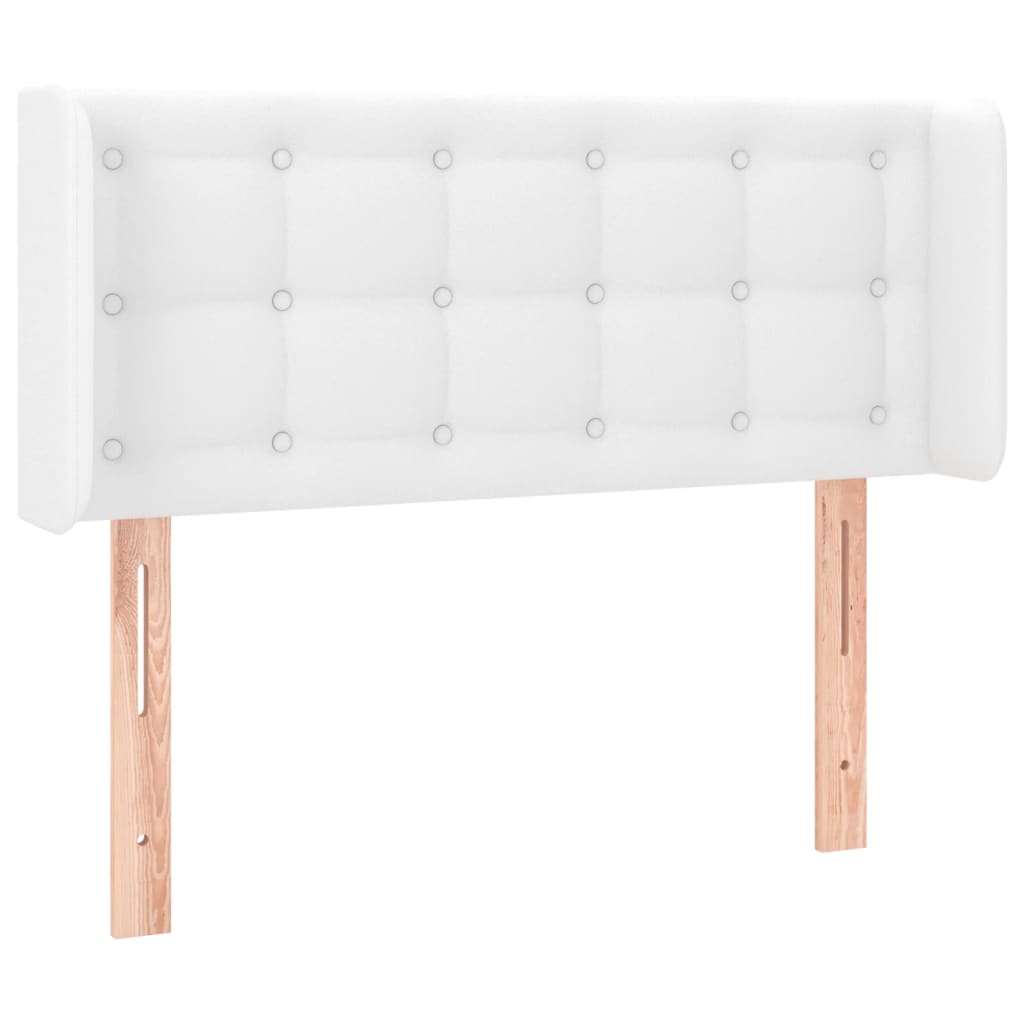 Cabeceira de cama c/ LED couro artificial 103x16x78/88cm branco