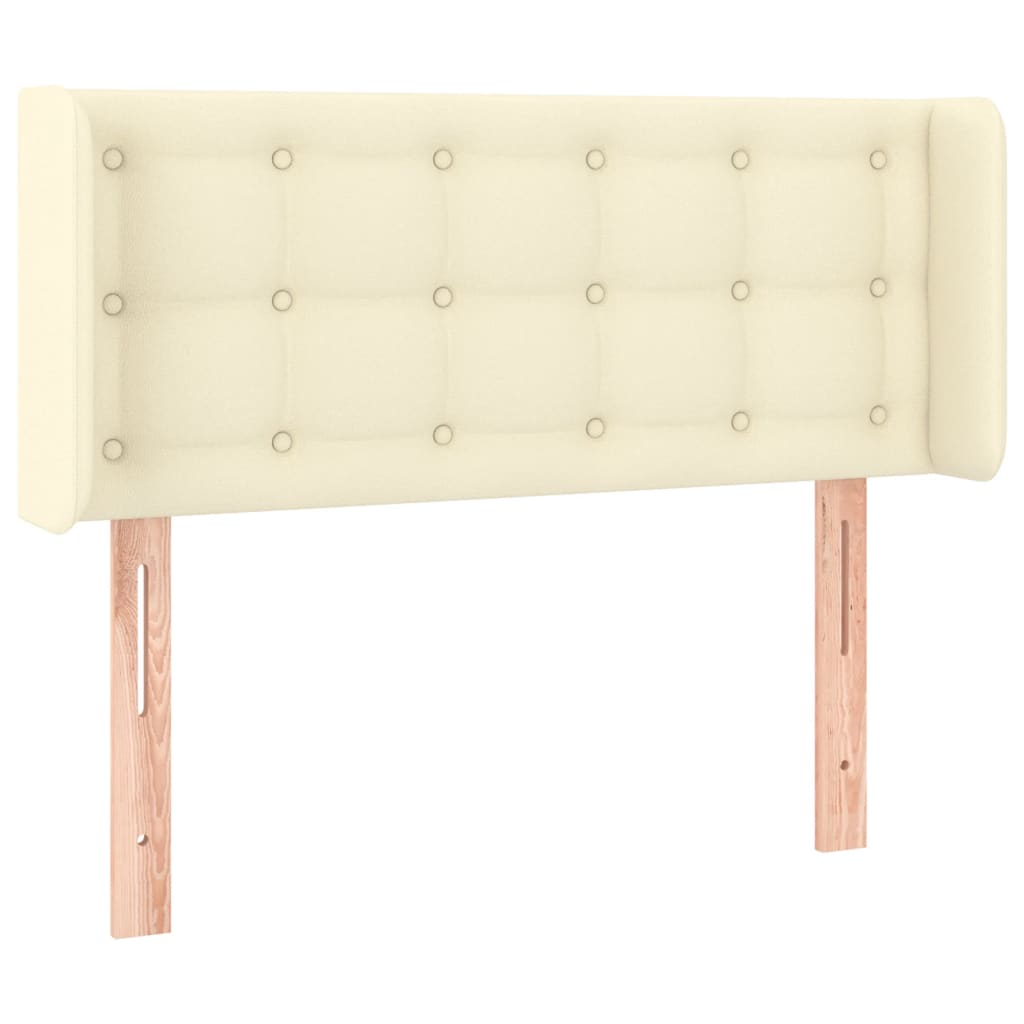 Cabeceira de cama c/ LED 103x16x78/88 cm couro artificial crème