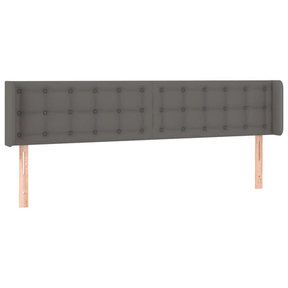 Cabeceira cama c/ LED 183x16x78/88 cm couro artificial cinzento