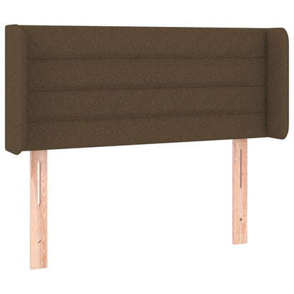 Cabeceira de cama c/ luzes LED tecido 83x16x78/88 cm castanho