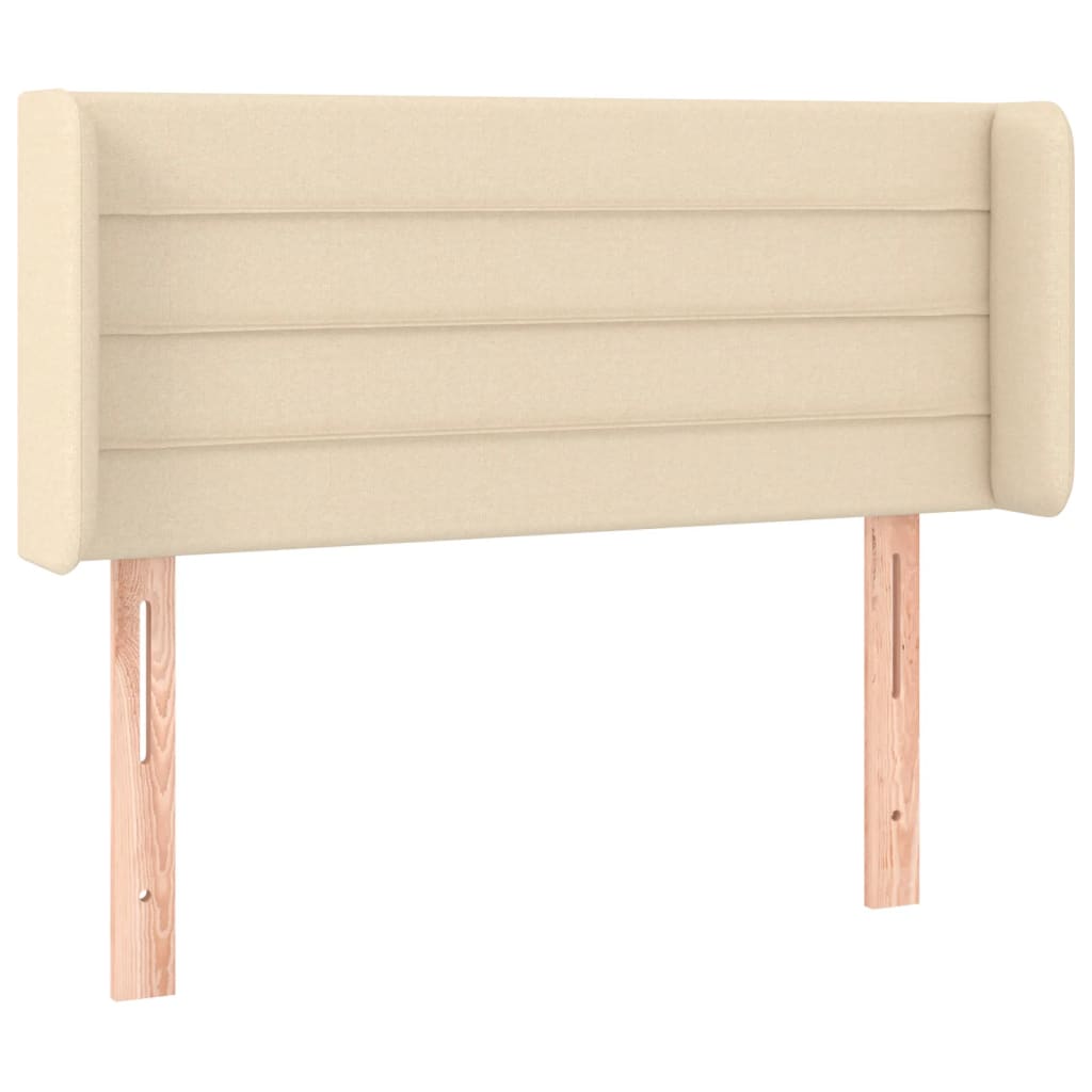 Cabeceira de cama c/ luzes LED tecido 103x16x78/88 cm cor creme