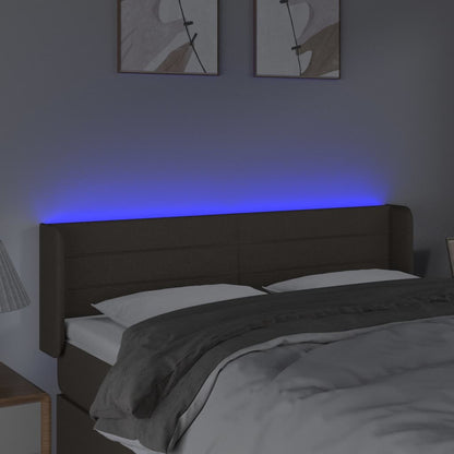 Cabeceira de cama c/ luzes LED 147x16x78/88cm cinza-acastanhado