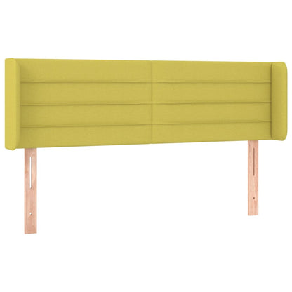 Cabeceira de cama c/ luzes LED tecido 147x16x78/88 cm verde