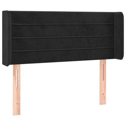 Cabeceira de cama c/ luzes LED veludo 83x16x78/88 cm preto