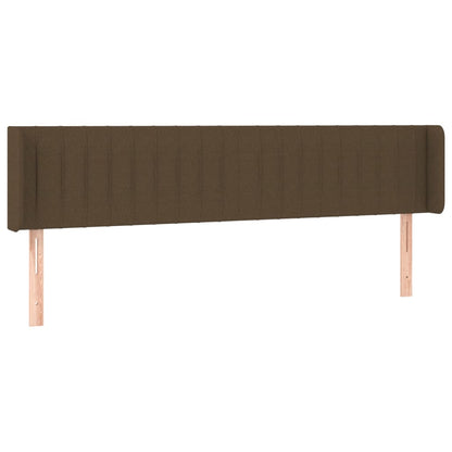 Cabeceira de cama c/ luzes LED tecido 163x16x78/88 cm castanho