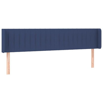 Cabeceira de cama c/ luzes LED tecido 203x16x78/88 cm azul