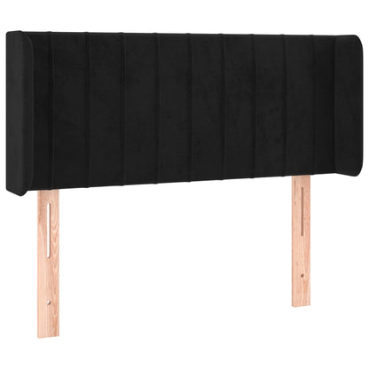 Cabeceira de cama c/ luzes LED veludo 83x16x78/88 cm preto