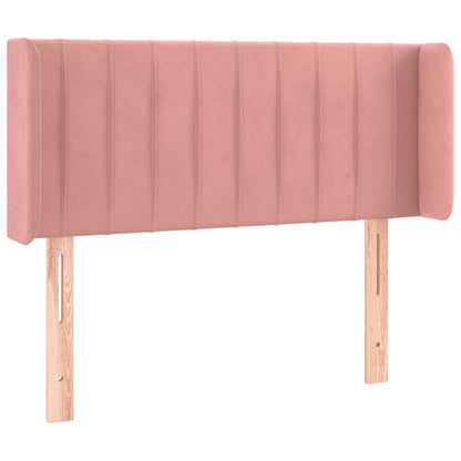 Cabeceira de cama c/ luzes LED veludo 103x16x78/88 cm rosa