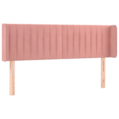 Cabeceira de cama c/ luzes LED veludo 147x16x78/88 cm rosa