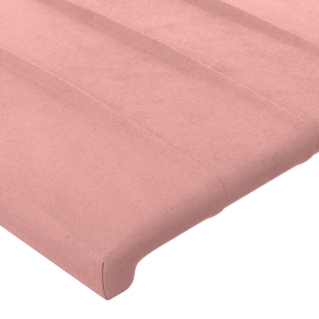 Cabeceira de cama c/ luzes LED veludo 203x16x78/88 cm rosa